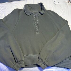 Womens Aerie quarter snap up sweater